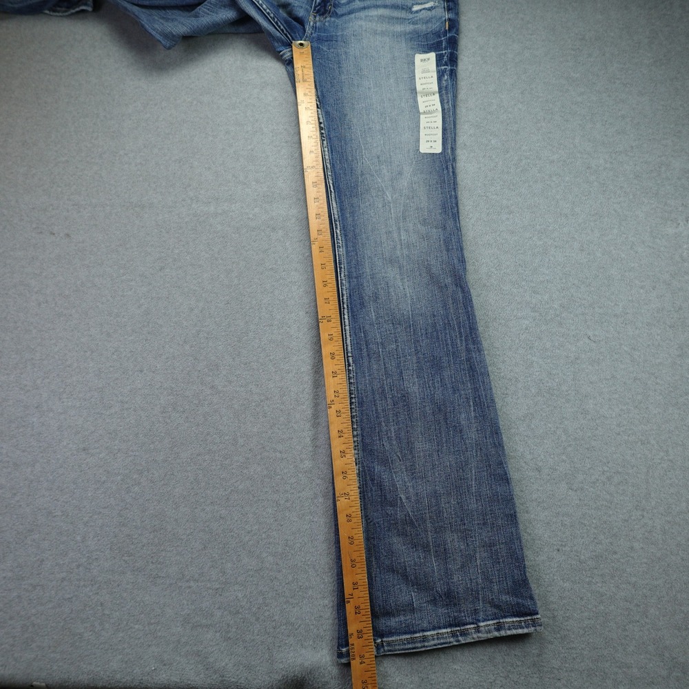 BKE Stella Jeans Womens 29x34 Blue Slim Low Rise Bootcut Distressed Western - Picture 9 of 14
